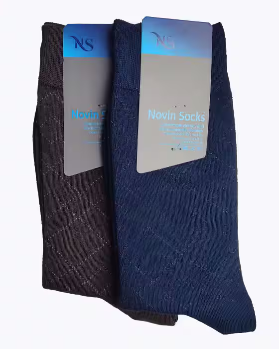 جوراب کلاسیک مردانه طرح لوزی جوراب نوین